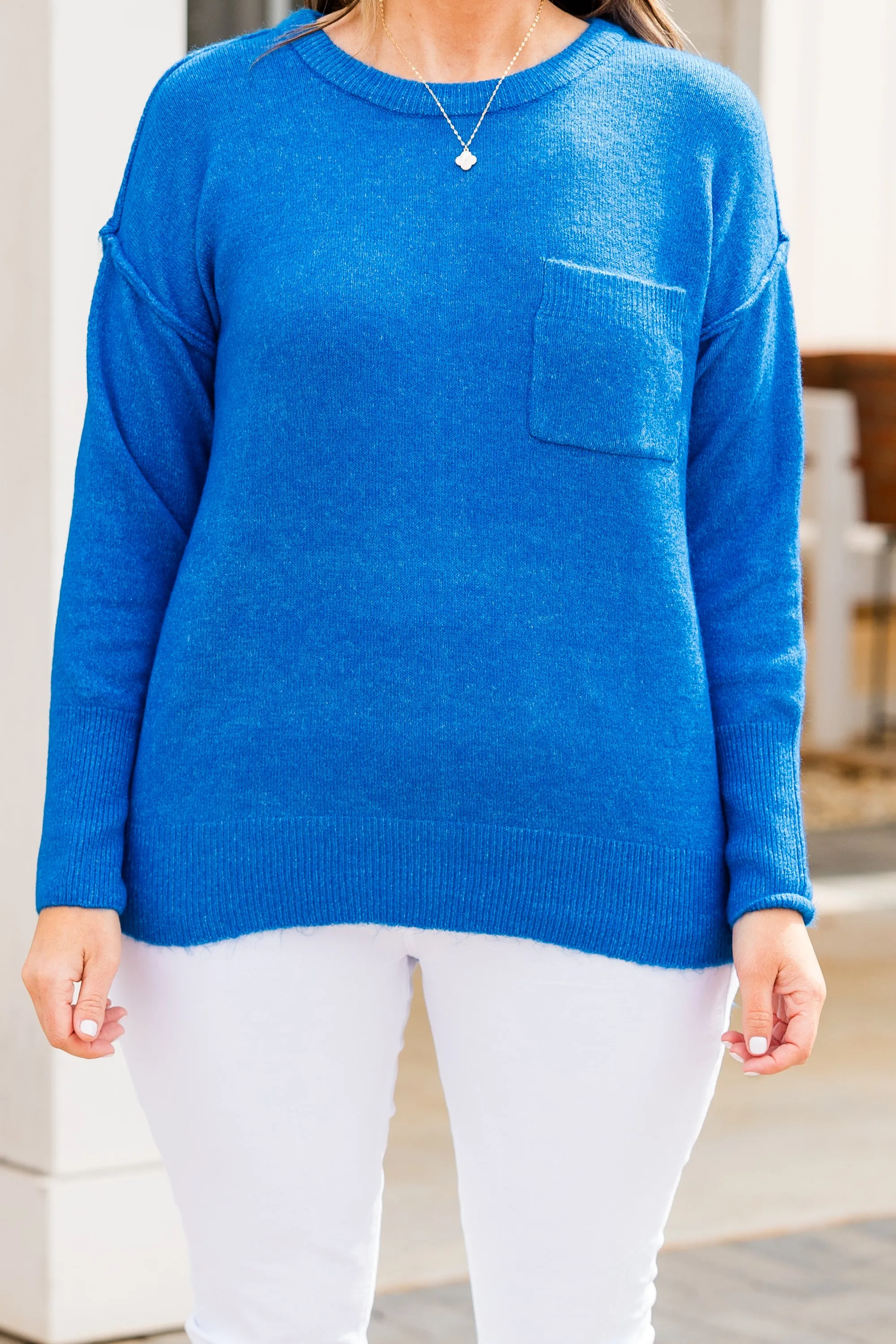 Unwind Your Mind Pullover, Heather Ocean Blue