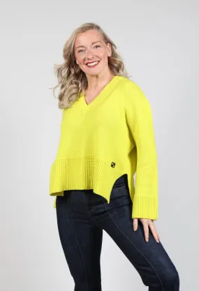 V Neck Jumper in Lime