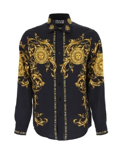 VERSACE JEANS  |Street Style Long Sleeves Logo Shirts