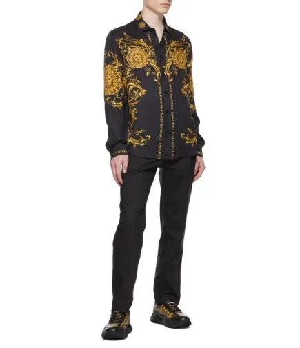 VERSACE JEANS  |Street Style Long Sleeves Logo Shirts