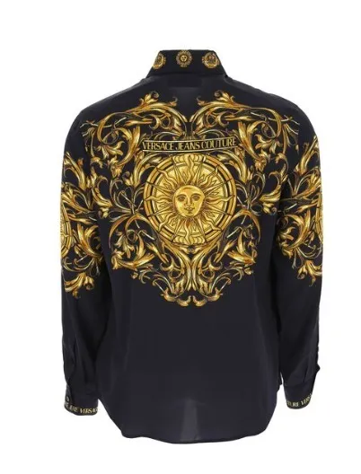 VERSACE JEANS  |Street Style Long Sleeves Logo Shirts