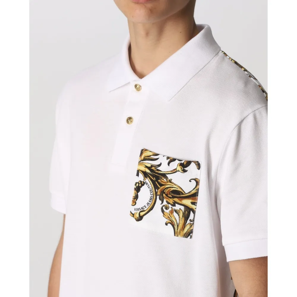 VERSACE JEANS  |Street Style Plain Cotton Short Sleeves Polos