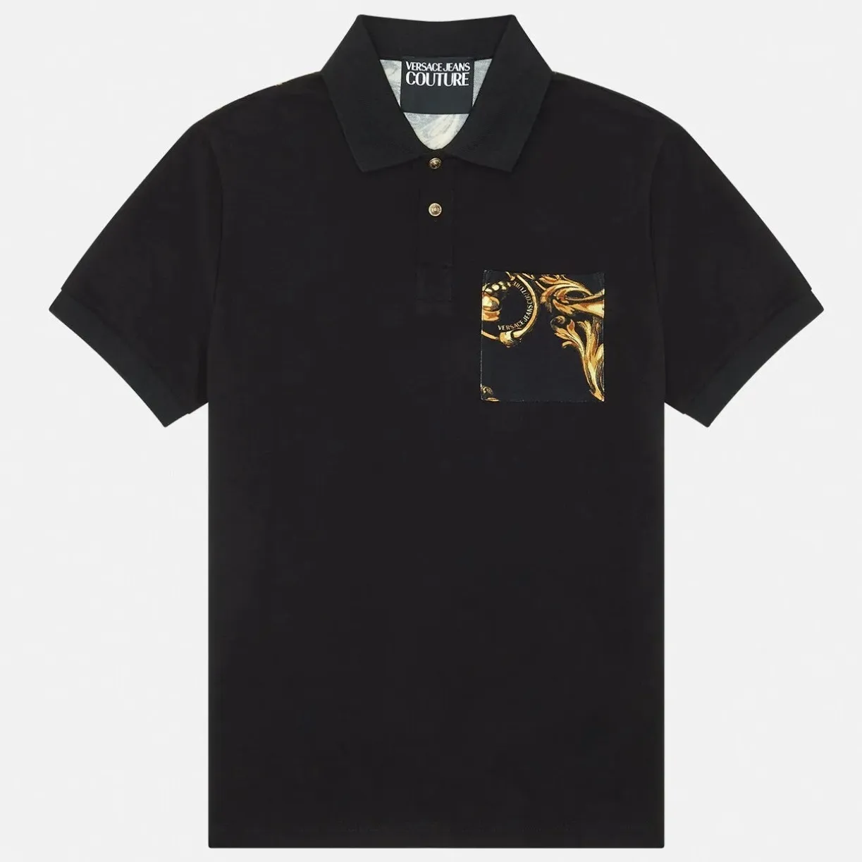 VERSACE JEANS  |Street Style Plain Cotton Short Sleeves Polos