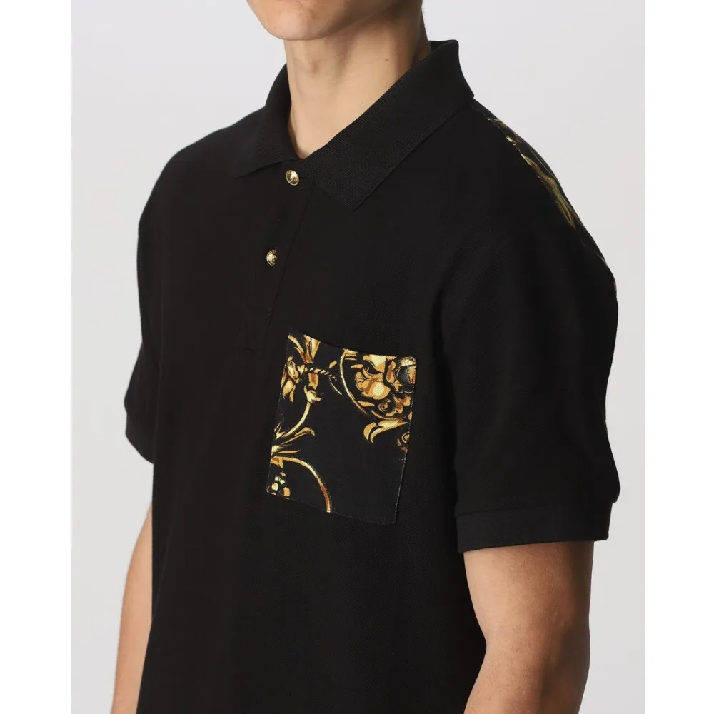 VERSACE JEANS  |Street Style Plain Cotton Short Sleeves Polos