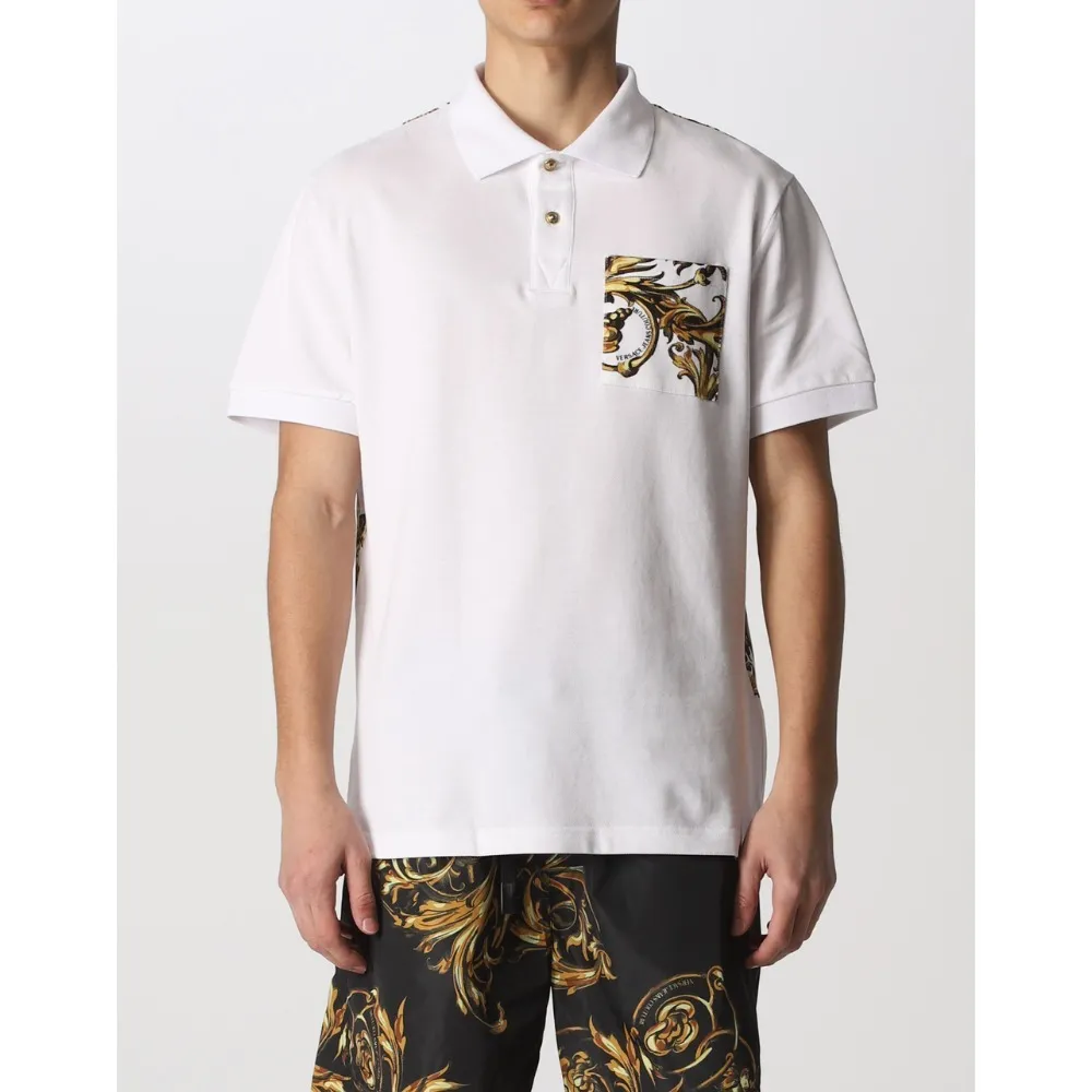 VERSACE JEANS  |Street Style Plain Cotton Short Sleeves Polos