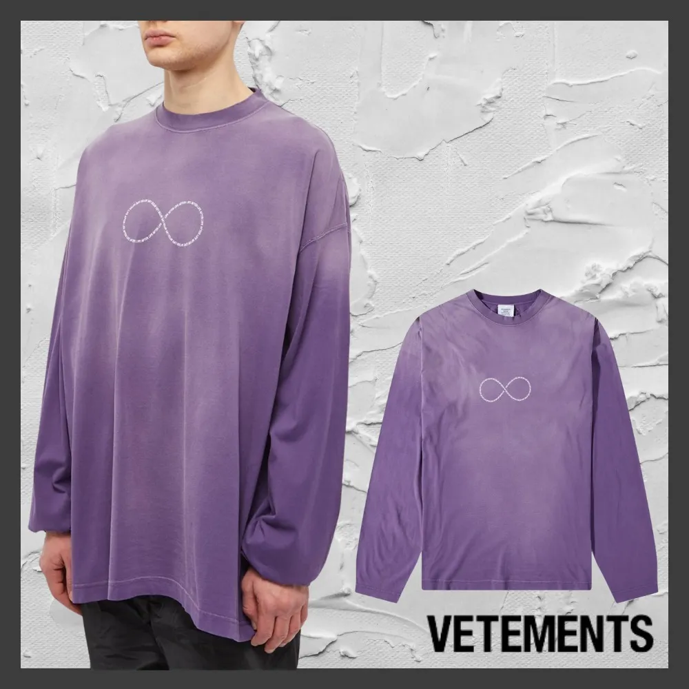 VETEMENTS  |Street Style Long Sleeves Cotton Long Sleeve T-shirt Logo