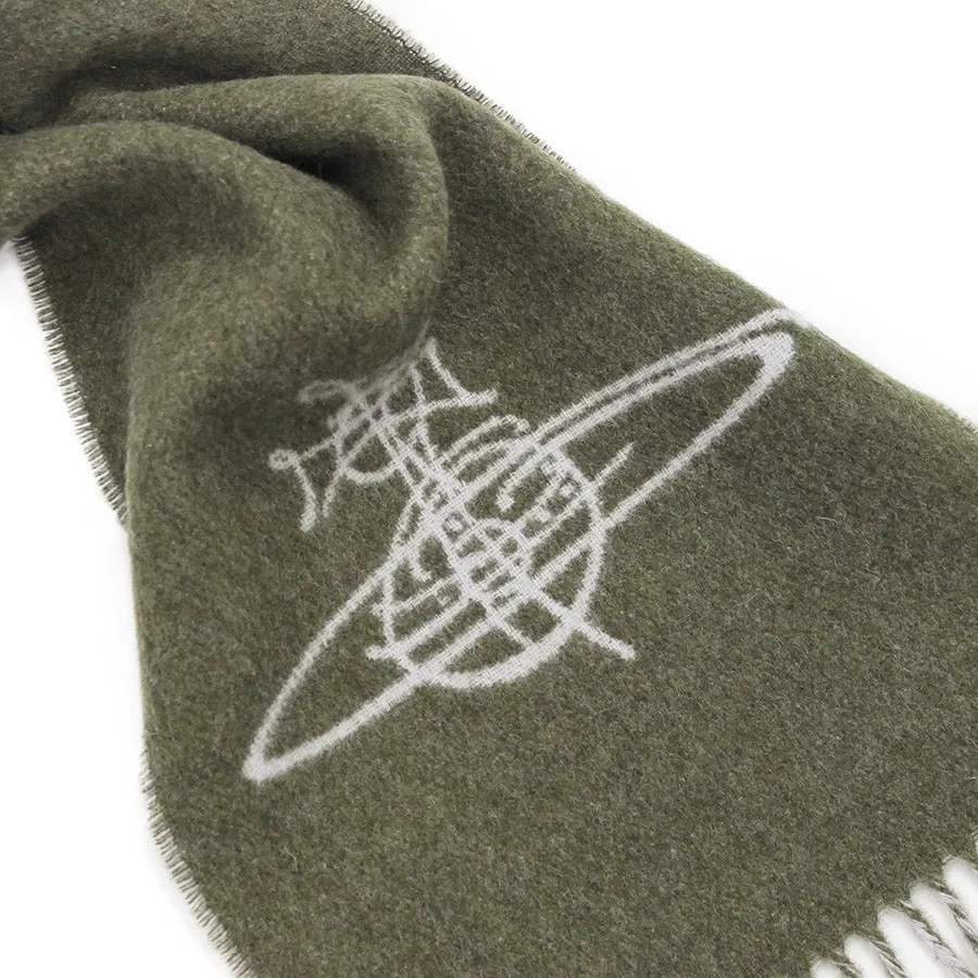 Vivienne Westwood - Double Face Orb Logo Scarf in Green