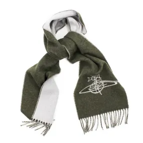 Vivienne Westwood - Double Face Orb Logo Scarf in Green