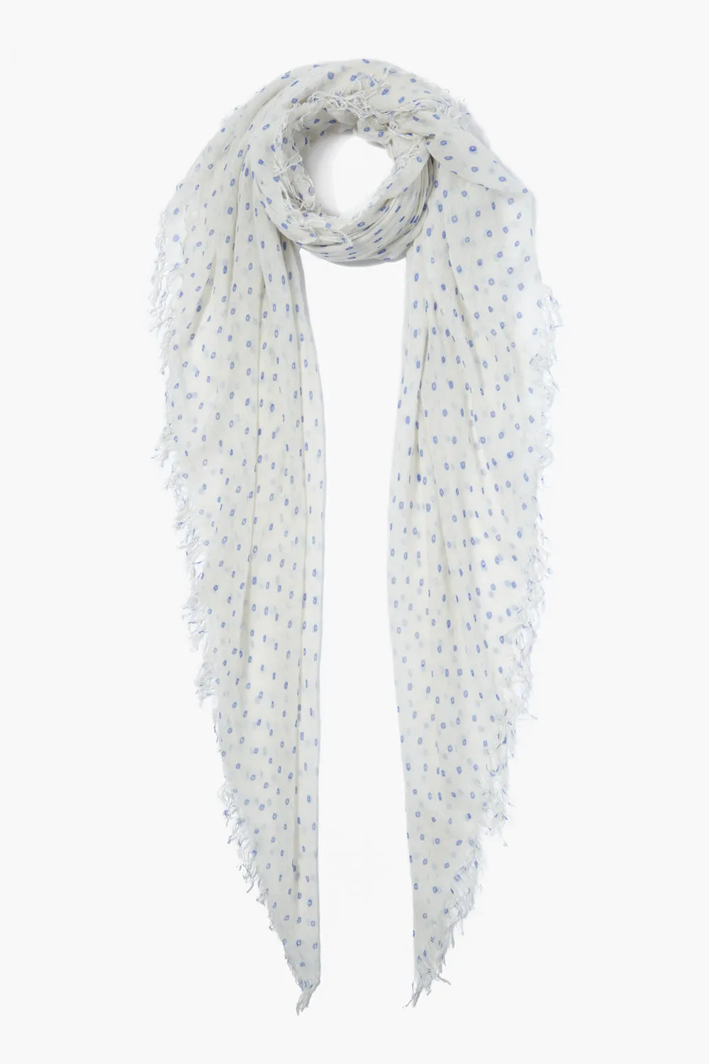 Wedgewood Dot Cashmere and Silk Scarf