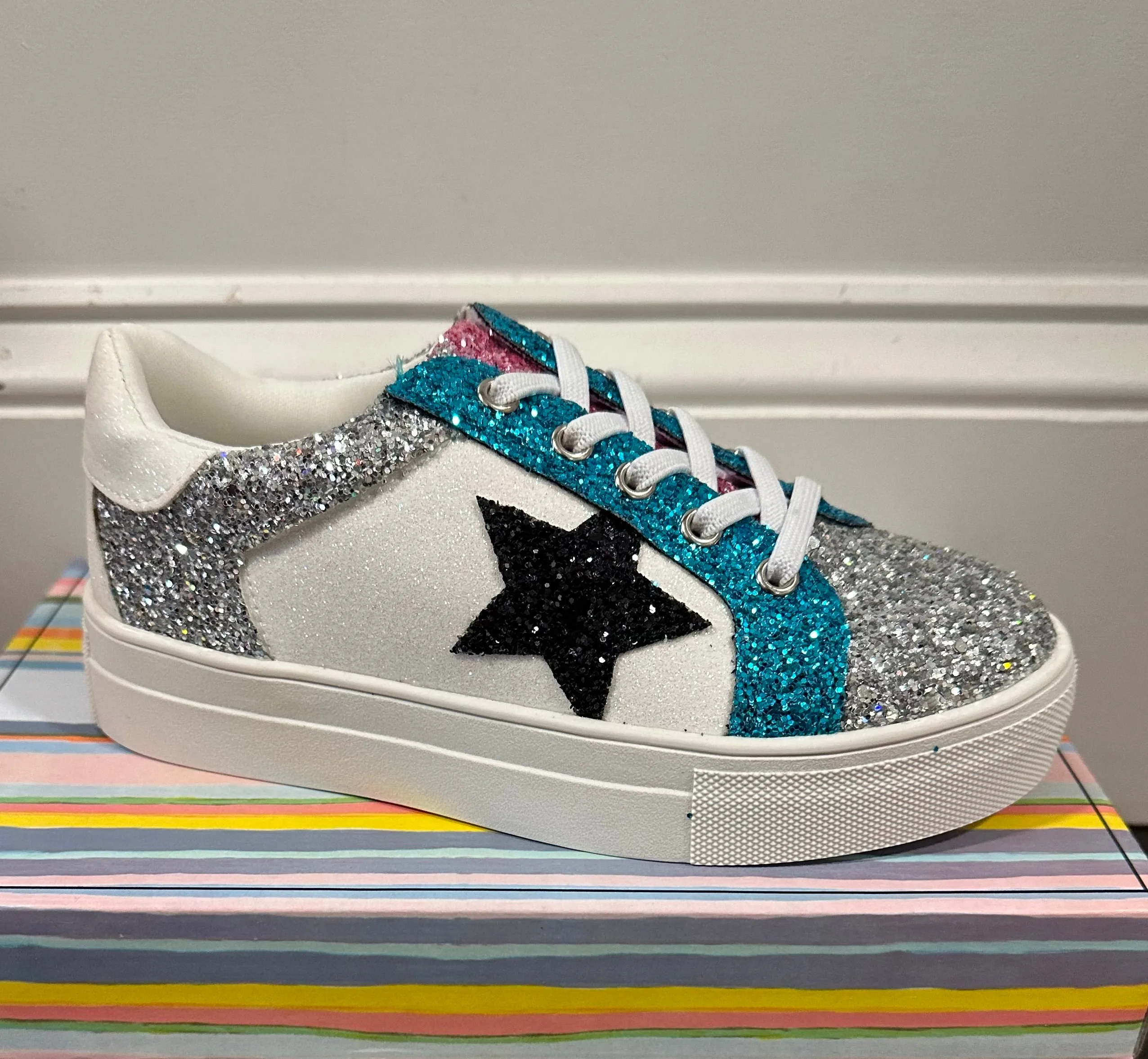 White Evers Gliter star Sneaker