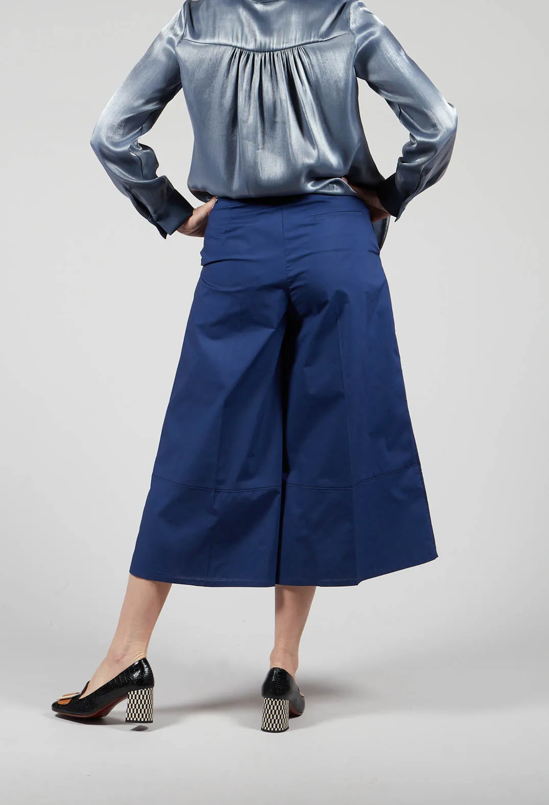 Wide Leg Trousers in Blue