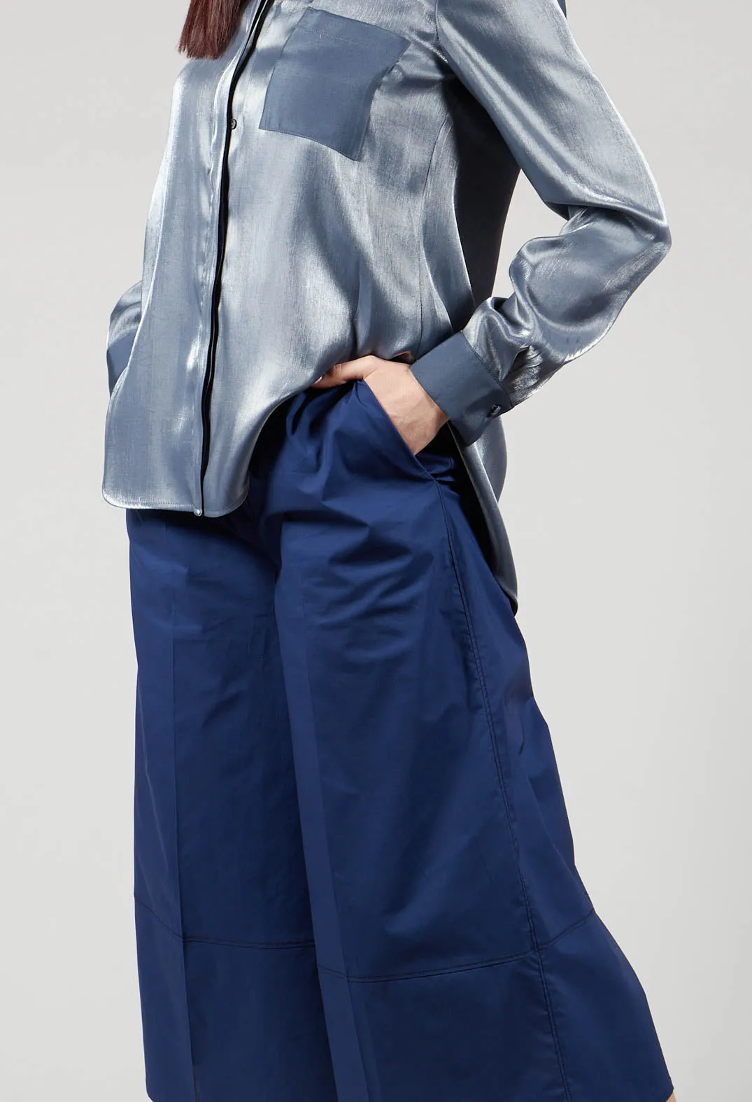 Wide Leg Trousers in Blue