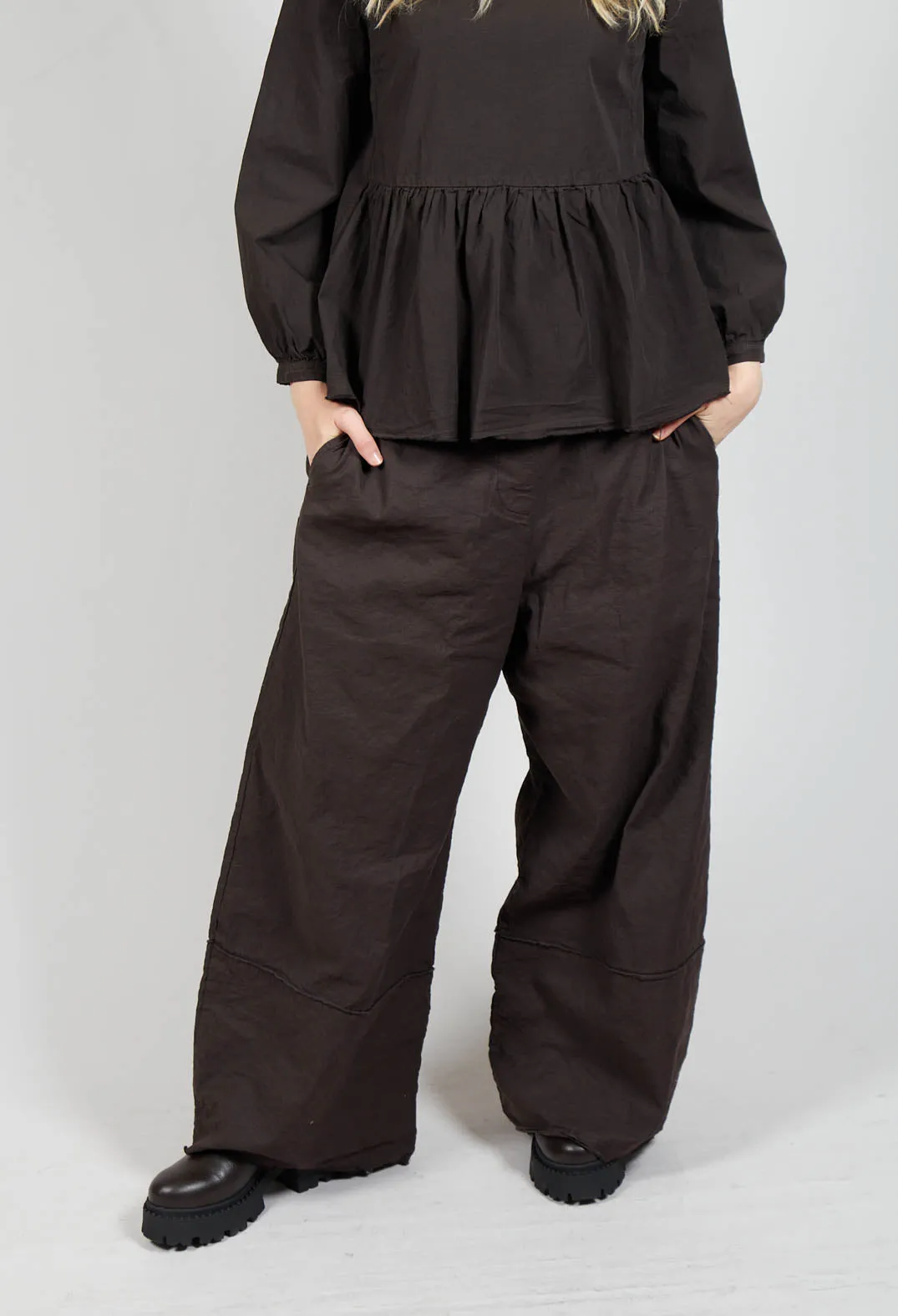 Wide Leg Trousers in Ebano