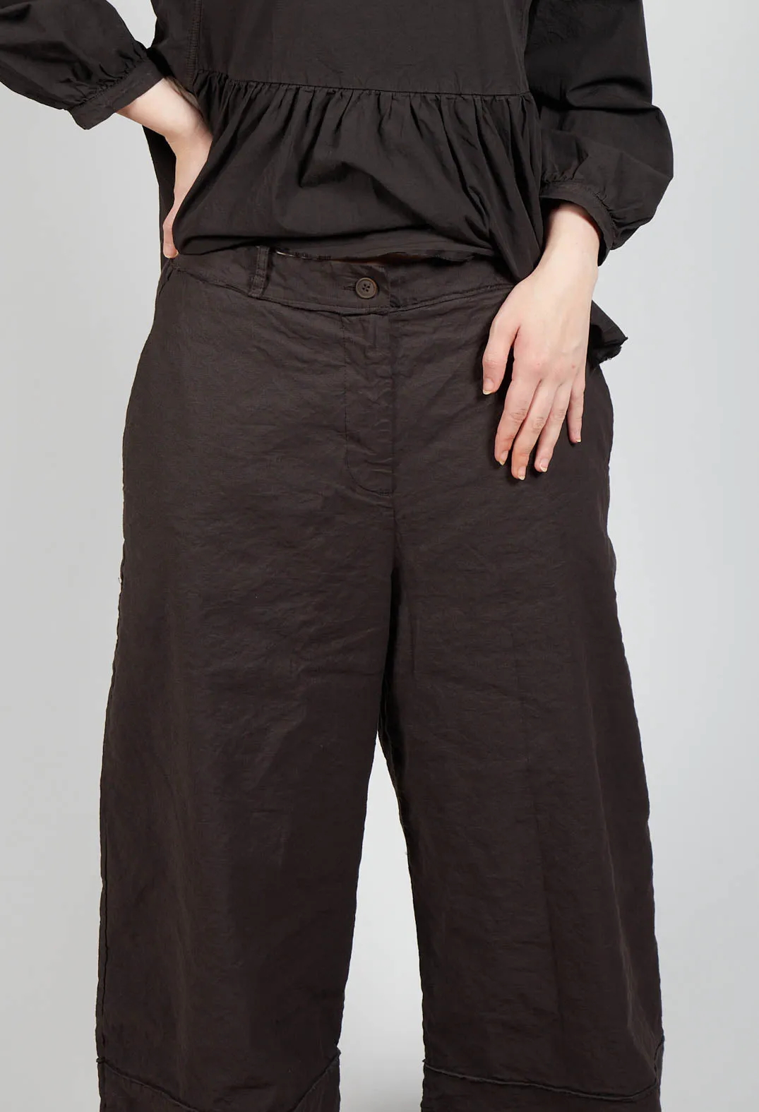 Wide Leg Trousers in Ebano