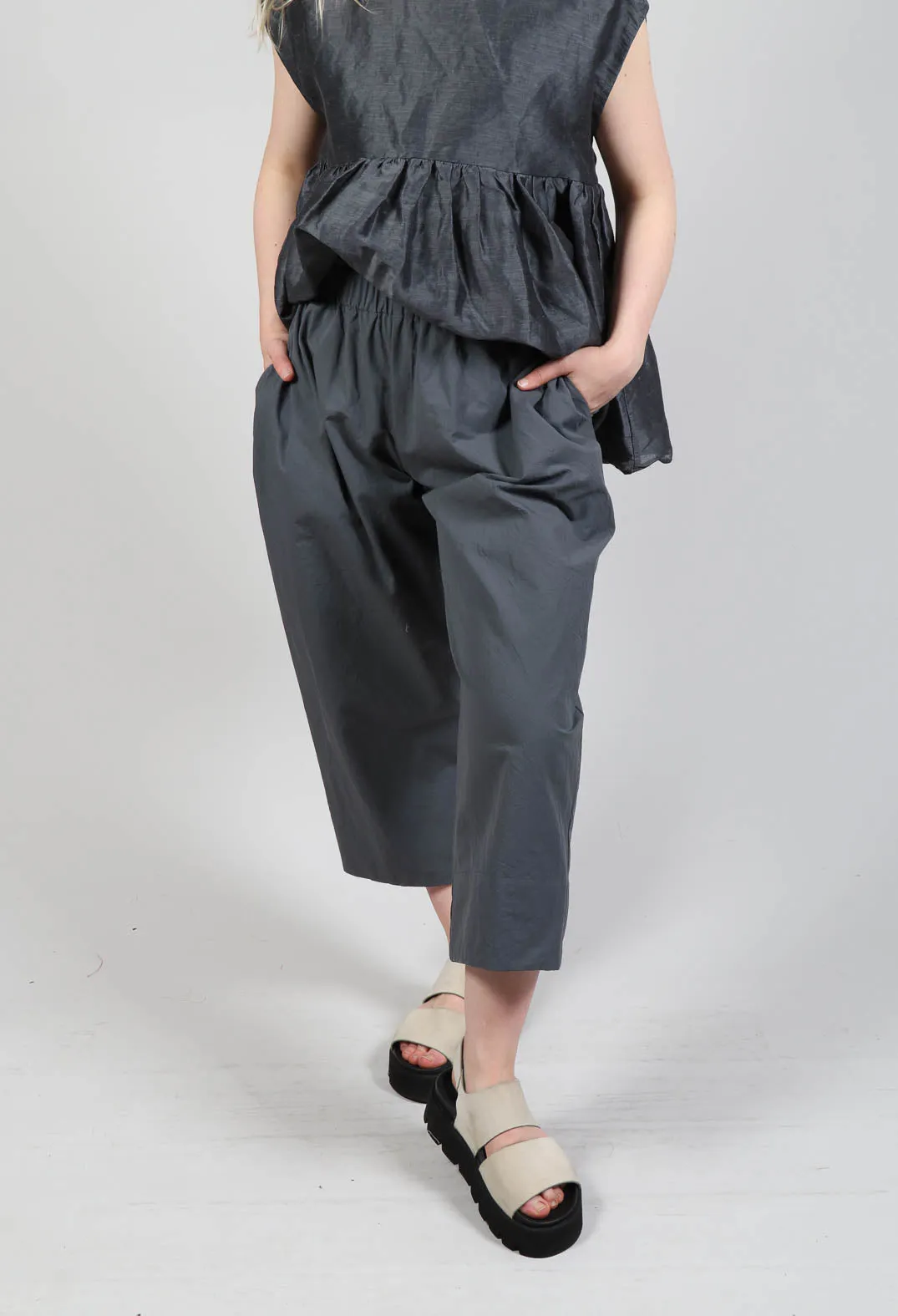 Wide Leg Trousers in Stone