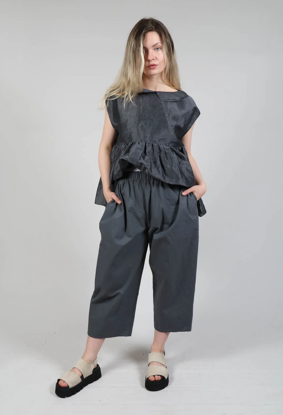 Wide Leg Trousers in Stone