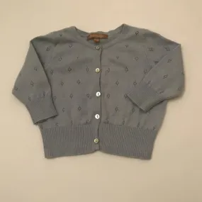 Wild & Gorgeous Duck Egg Blue Cotton Cardigan: 0-6 Months