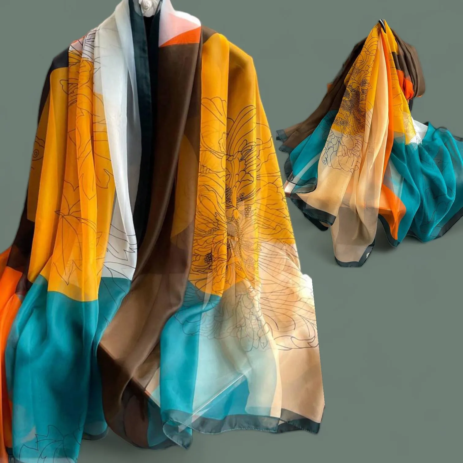 WRAP Printed Chiffon Soft Scarf Shawl