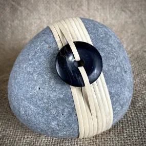 Wrapped Rock, Shungite Donut, Natural Cane, EMF Protection