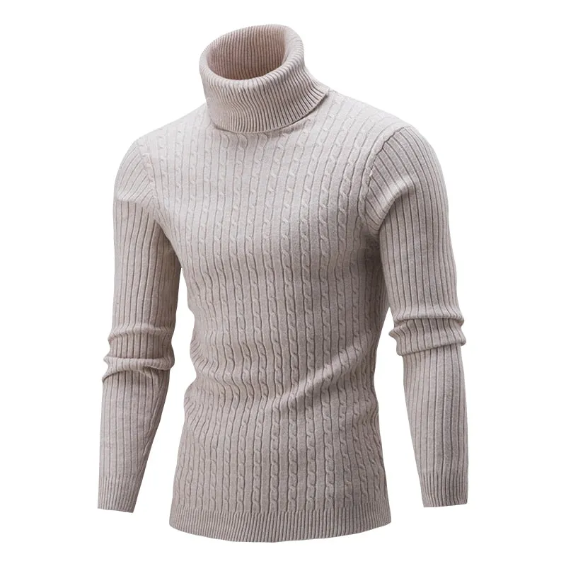 Xituodai Autumn Winter Men's Turtleneck Sweater Men's Knitting Pullovers Rollneck Knitted Sweater Warm Men Jumper Slim Fit Casua