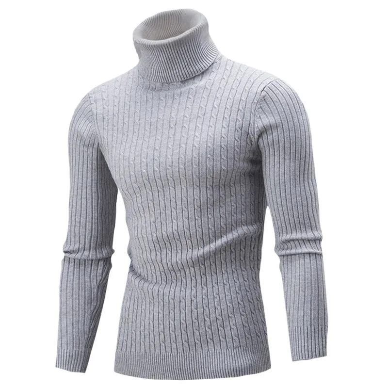 Xituodai Autumn Winter Men's Turtleneck Sweater Men's Knitting Pullovers Rollneck Knitted Sweater Warm Men Jumper Slim Fit Casua