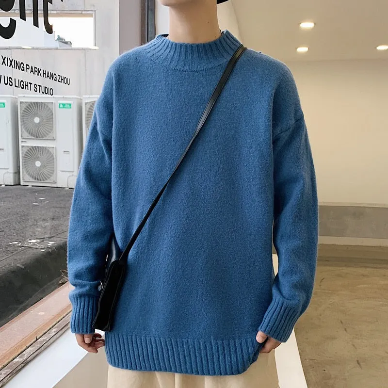 Xituodai New Korean Style Men Turtleneck Sweaters Fashion Slim Fit Pullover Mens Casual Knitwear Pullovers Male Turtleneck Sweat