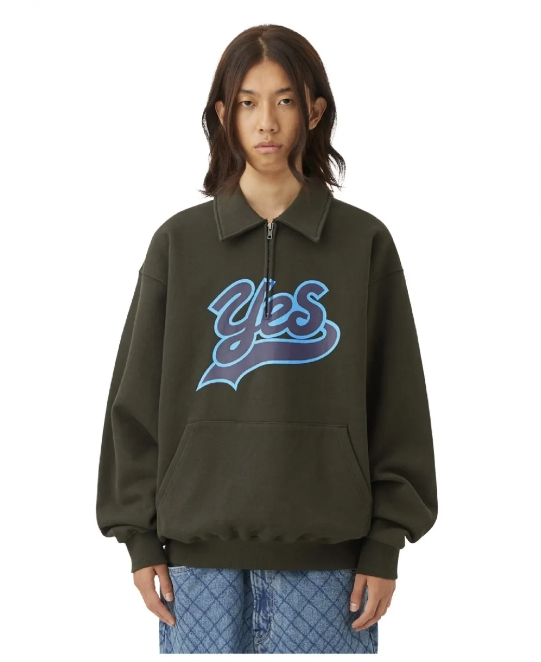 YESEYESEE  |Unisex Street Style Long Sleeves Logo Sweatshirts