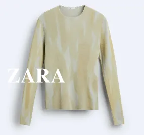 ZARA  |Street Style Long Sleeves Long Sleeve T-shirt